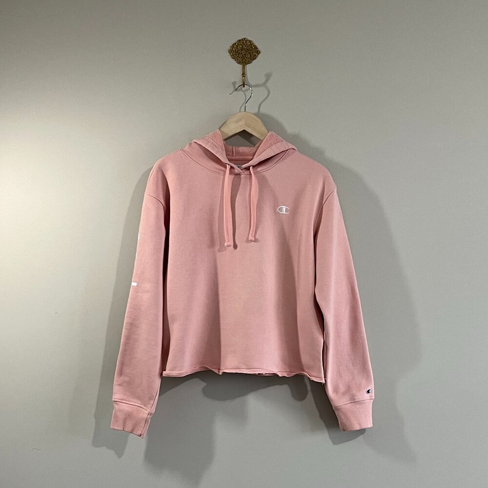 Champion Pink Logo Hoodie Women’s Large Athleisure Streetwear Pullover